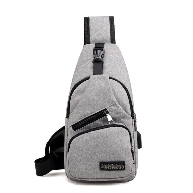 Unisex Shoulder Bags USB Charging Crossbody Bags Anti Theft Chest Bag School Summer Short Trip Messengers Bag