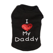 Pet Clothing Fashion Cute Pet Clothes I Love My Daddy T-Shirts