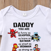 Infant Baby Superhero  Short Sleeve Cartoon Jumpsuit Outfits