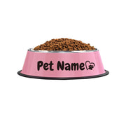 Personalized Non-Slip Stainless Steel Pet Bowl with Custom Name - Ideal for Cats and Dogs, Perfect for Food and Water Supplies