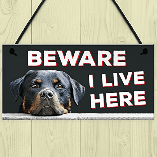Dog Says,"Beware I Live Here"  Outer door Decoration