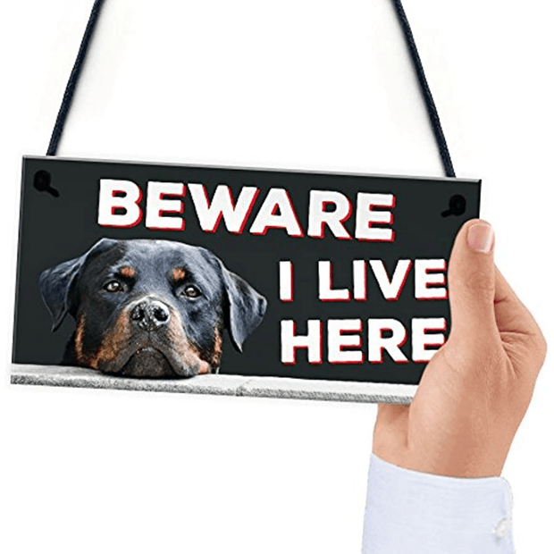 Dog Says,"Beware I Live Here"  Outer door Decoration