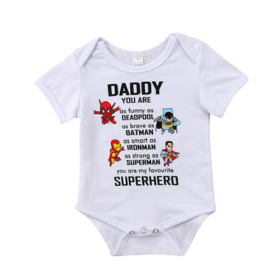 Infant Baby Superhero  Short Sleeve Cartoon Jumpsuit Outfits