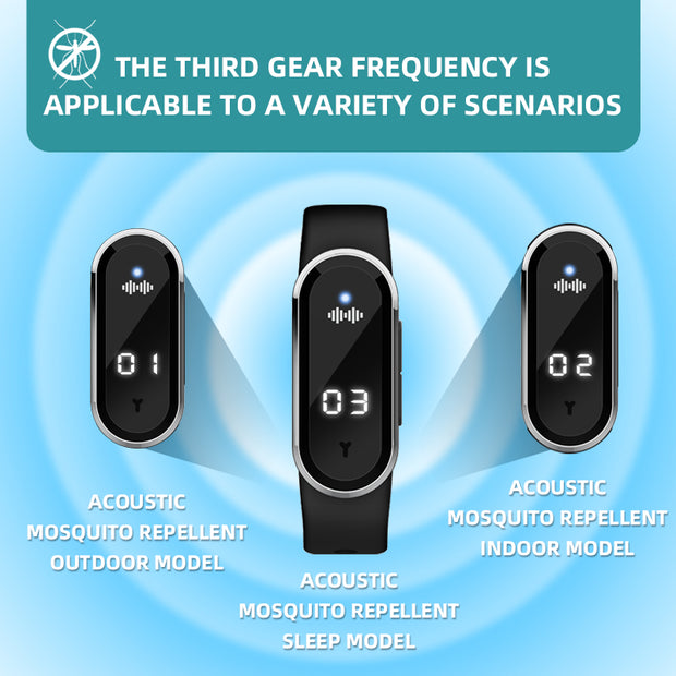 Ultrasonic Mosquito Repellent Bracelet Children Adult Household Mosquito Repellent Electronic Watch Pregnant Women