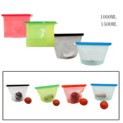 Reusable Silicone Vacuum Seal Food Fresh Bag Fruit Meat Milk Storage Containers Refrigerator Bag Ziplock Kitchen Organizer