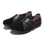 Large size leather bean shoes flat shoes comfortable soft leather