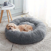 Calming Dog & Cat Bed, Anti-Anxiety Donut Cuddler Warming Cozy Soft Round Bed, Fluffy Faux Fur Plush Cushion Bed For Small Medium And Large Dogs And Cats (16"/20"/24"/28"/31"/39")