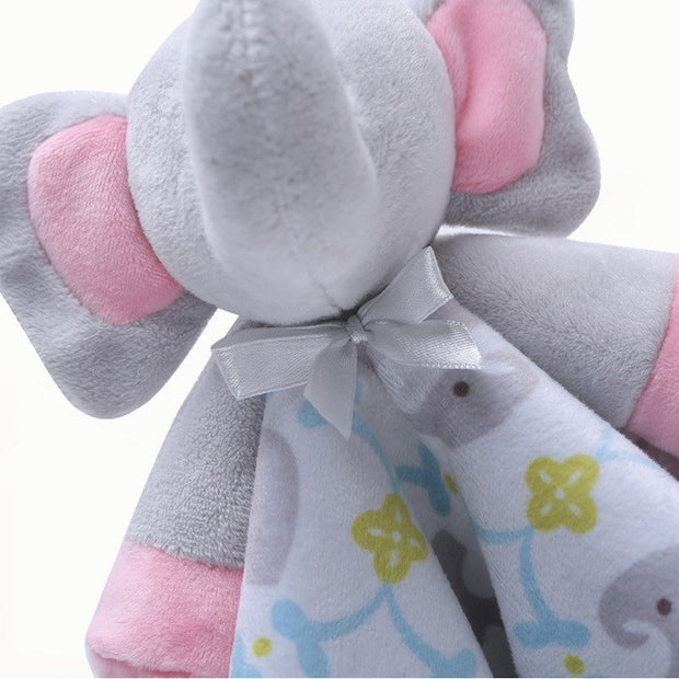 Newborn Snuggle Blanket Baby Elephant Doll 0-2 years Soothing Plushy Towels Infant Blankie Toys 14*14in