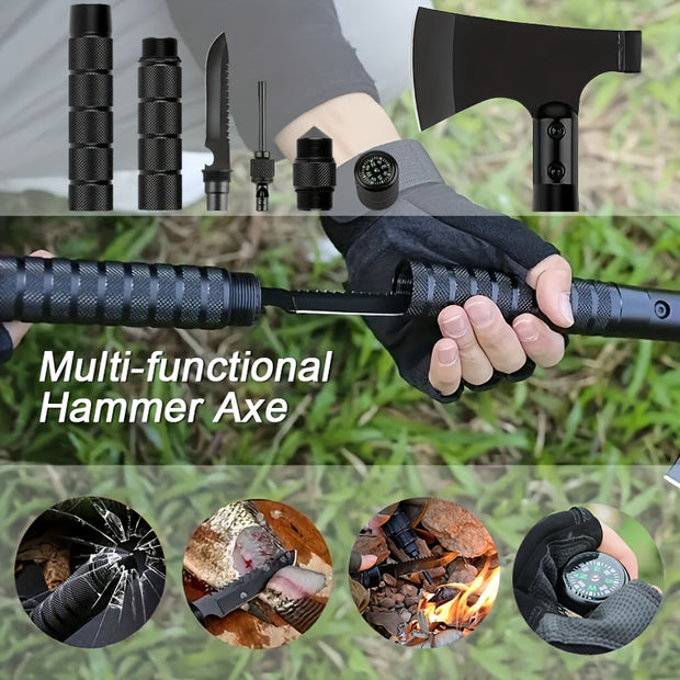 Portable Survival Axe: Multi-functional Self-Defense Tool For Jungle Camping & Tree Cutting