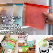 Reusable Silicone Vacuum Seal Food Fresh Bag Fruit Meat Milk Storage Containers Refrigerator Bag Ziplock Kitchen Organizer