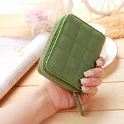 Women Short Wallets PU Leather Female Plaid Purses Nubuck Card Holder Wallet Fashion Woman Small Zipper Wallet With Coin Purse