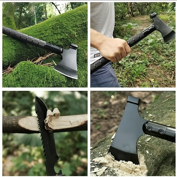 Portable Survival Axe: Multi-functional Self-Defense Tool For Jungle Camping & Tree Cutting