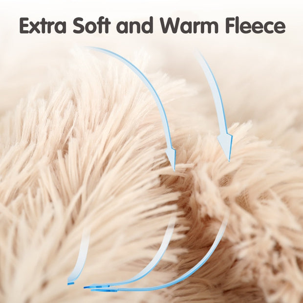 Fluffy Plush Dog Blanket Pet Sleeping Mat Cushion Mattress Extra Soft Warm Pet Throw Blankets for Small Medium Large Dogs & Cats