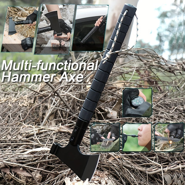 Portable Survival Axe: Multi-functional Self-Defense Tool For Jungle Camping & Tree Cutting