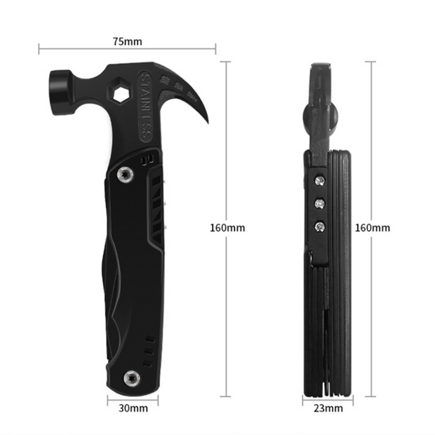 Outdoor Multifunctional Tools Portable Folding Hammer Car Emergency Multifunctional Horn Hammer