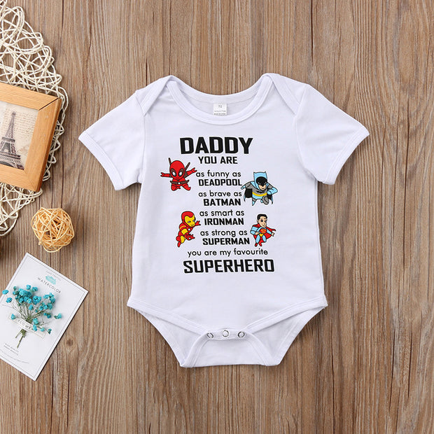 Infant Baby Superhero  Short Sleeve Cartoon Jumpsuit Outfits