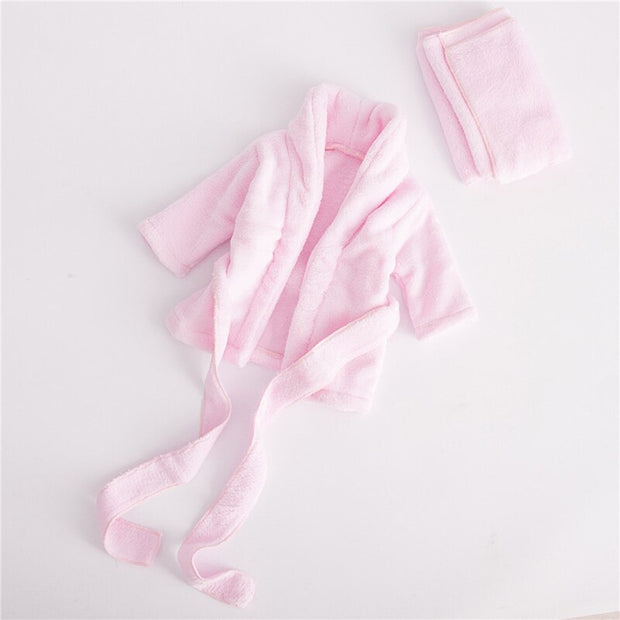 Newborn Baby Photography Clothing  Scarf+Bathrobes 2pcs/Set Fotografia Flannel Costume Infant Shooting Photo Props Accessories