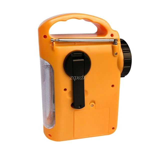 Outdoor Emergency Hand Crank Solar Dynamo AM/FM Radios Power Bank with LED Lamp