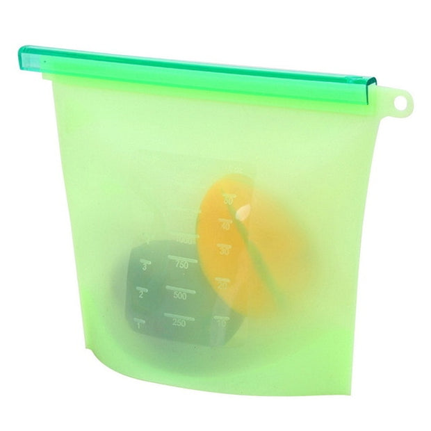 Reusable Silicone Vacuum Seal Food Fresh Bag Fruit Meat Milk Storage Containers Refrigerator Bag Ziplock Kitchen Organizer