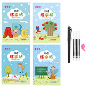 Montessori Copybook Sank Magic 4 Books Calligraphy Children's Notebook Kid Reusable Groove Handwriting Copybook Writing Gifts