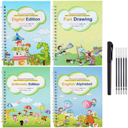 Montessori Copybook Sank Magic 4 Books Calligraphy Children's Notebook Kid Reusable Groove Handwriting Copybook Writing Gifts