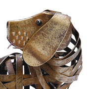 Tooarts Braided Dog Sculpture Modern Iron Ornament