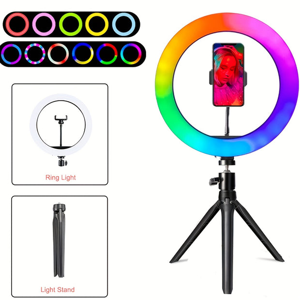 Ringlight With Extendable Tripod Stand & Cell Phone Holder