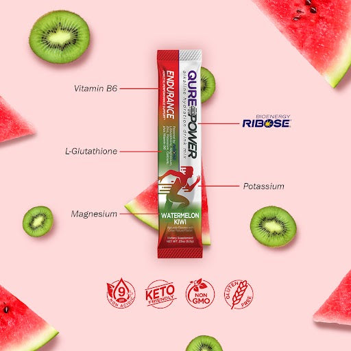 QURE Power water enhancer Watermelon Kiwi Endurance Support Stick (15 Pack)