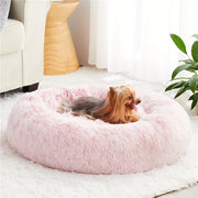Calming Dog & Cat Bed, Anti-Anxiety Donut Cuddler Warming Cozy Soft Round Bed, Fluffy Faux Fur Plush Cushion Bed For Small Medium And Large Dogs And Cats (16"/20"/24"/28"/31"/39")